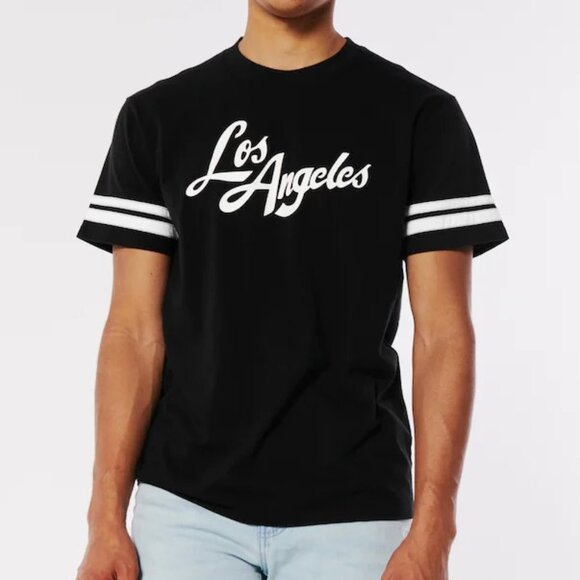 NWT Hollister California Los Angeles T-Shirt Black L - Picture 1 of 4